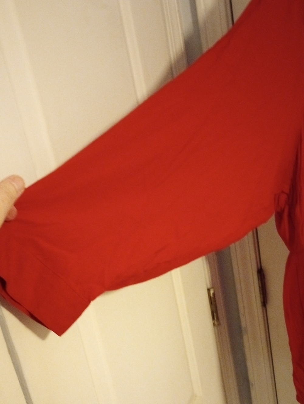 Orange-Red Button Front Tunic - Picture 5 of 7